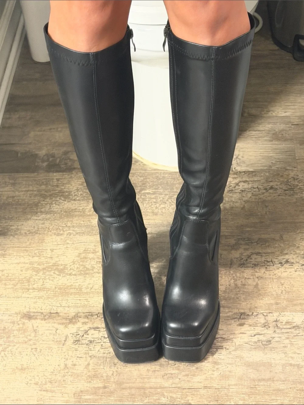 Black Over-the-Knee Platform Heel Boots - Chic Women's Knee Highs